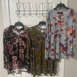 Floral Print Women's Tops - Set of 3